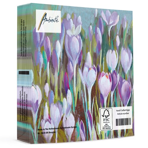 20 Servietten Crocus - Krokusblumen im Blumenfeld 33x33cm