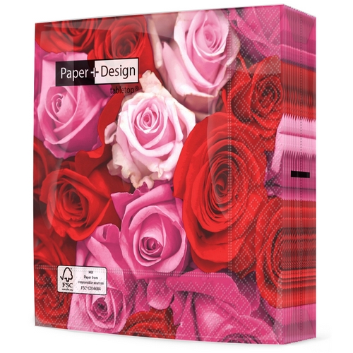 20 Servietten Rose essence - Überwältigende Rosenvielfalt 33x33cm