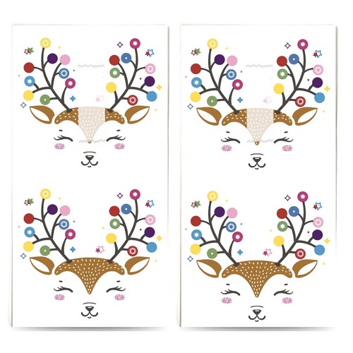 2x 10 Taschentücher Colourful Deer - Fröhliches Reh