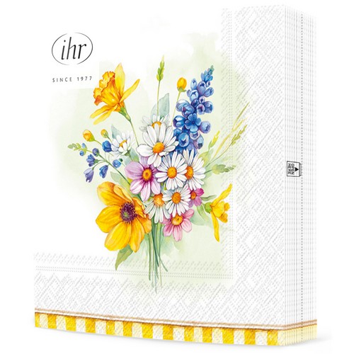 20 Servietten Spring Time Bloom light green - Frühlingsblumenstrauß 33x33cm