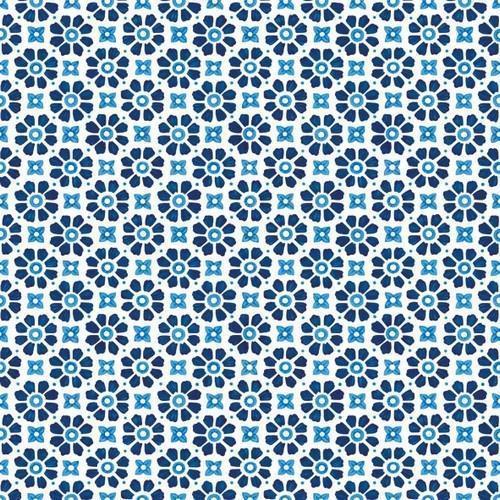 20 Servietten Laureen blue - Winziges Blumenmuster blau 33x33cm