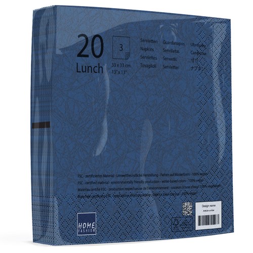 20 Servietten Modern Colours dunkelblau 33x33cm