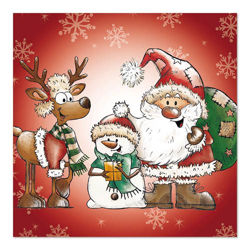 20 Servietten Santas Companions - Santas Helfer 33x33cm