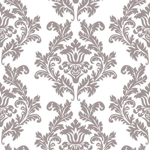 20 Servietten White & Silver Wallpaper – Royale Zeichen silber-weiß 33x33cm