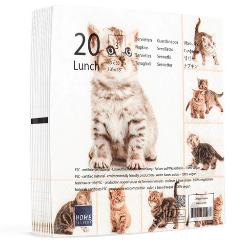 20 Servietten Meow - Verspielte Katzen 33x33cm