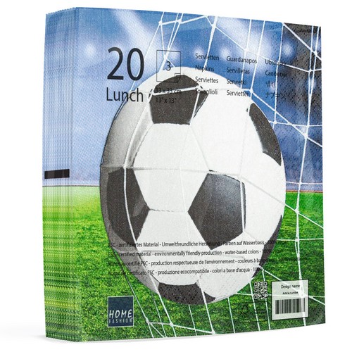 20 Servietten Soccer - Fussball im Netz 33x33cm