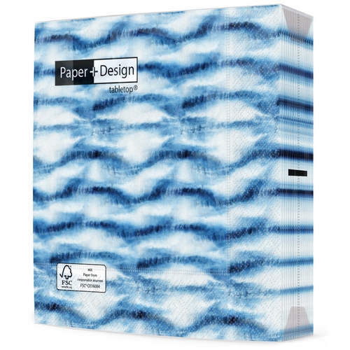 20 Servietten High tide - Einfaches Wellenmuster 33x33cm