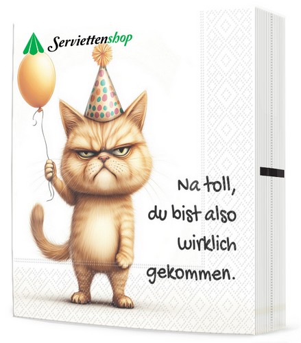 20 Servietten Happy Cat - Party-Katze 33x33cm