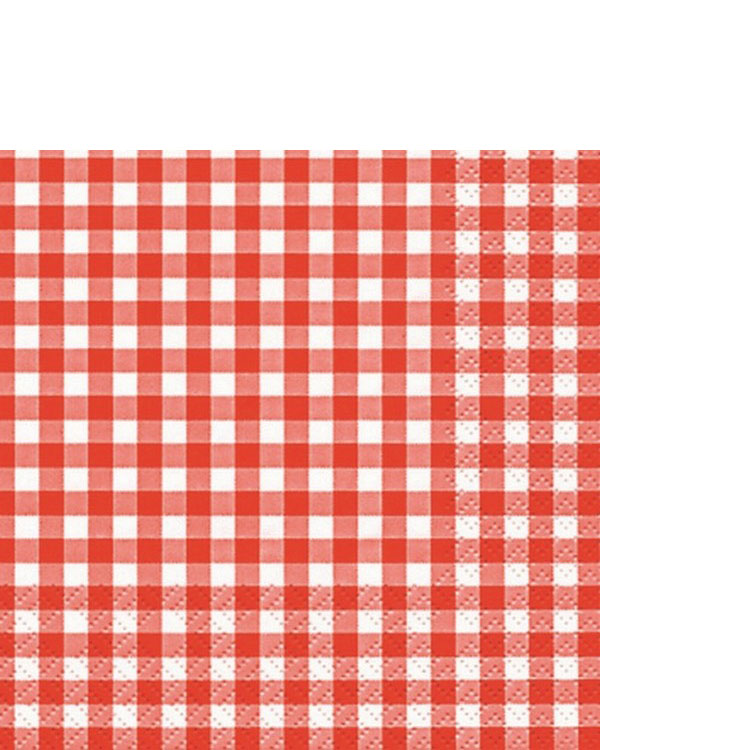 20 kleine Cocktailservietten Karo rot 25x25cm