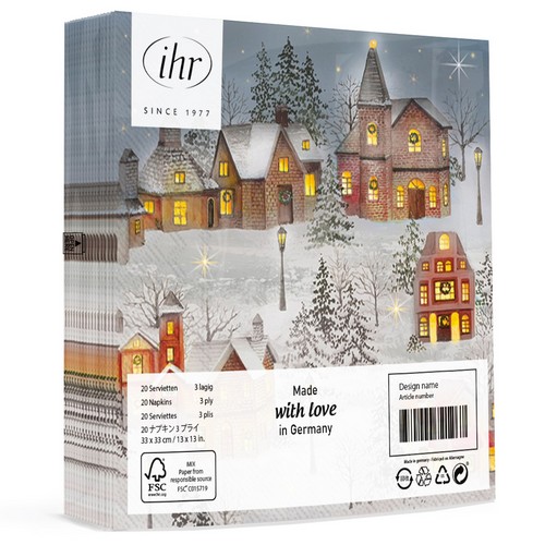 20 Servietten Feels like Christmas - Beleuchtete Weihnachtsstadt 33x33cm