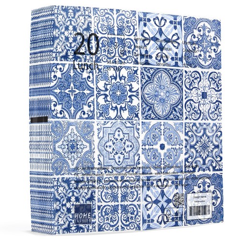 20 Servietten Tiles - Mandala blau 33x33cm