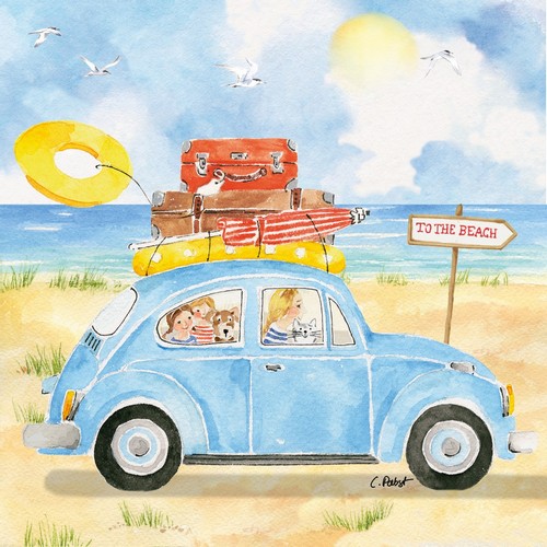 20 Servietten To the Beach - Urlaubsreise zum Strand 33x33cm