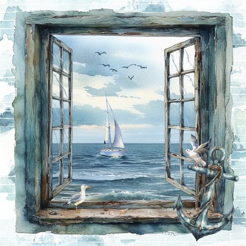 20 Servietten Sea View - Fenster zum Meer 33x33cm
