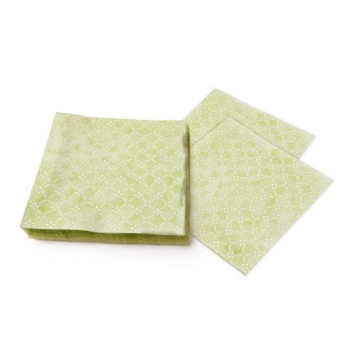 20 Servietten Maria soft green - Florales Gittermuster grün 33x33cm