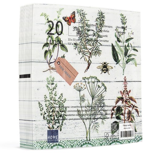 20 Servietten Floral Study - Pflanzenbestimmung 33x33cm