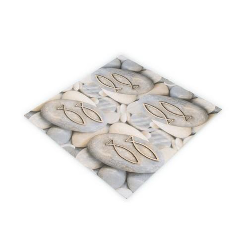 20 Servietten Decision - Steine mit Fische 33x33cm