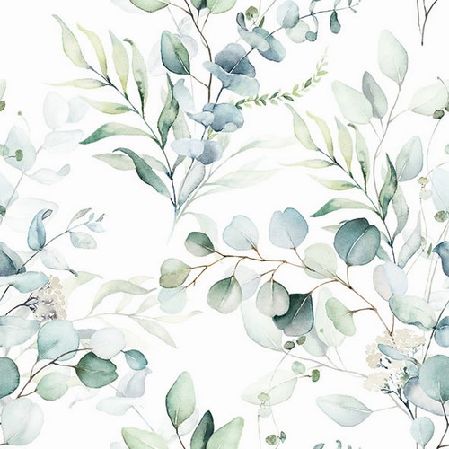 20 Servietten Eucalyptus All Over - Blätter vom Eukalyptus 33x33cm