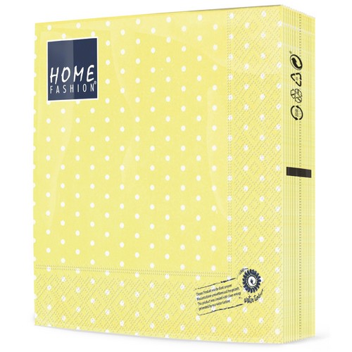 20 Servietten Mini Dots yellow/white - Mini-Punkte gelb/weiß 33x33cm