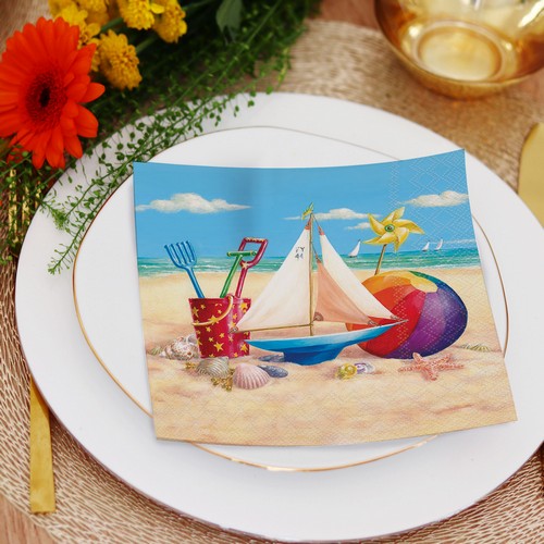 20 Servietten Beach Toys - Strandspielzeug 33x33cm