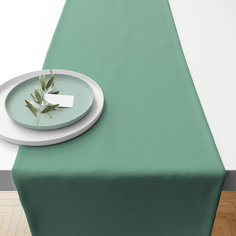 Tischläufer aus Baumwolle Mint green - Uni mintgrün 40x150cm