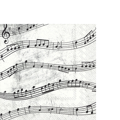20 kleine Cocktailservietten Music Notes 25x25cm