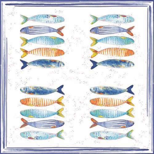 20 Servietten Bord de Mer - Bunte Fische aus dem Meer 33x33cm