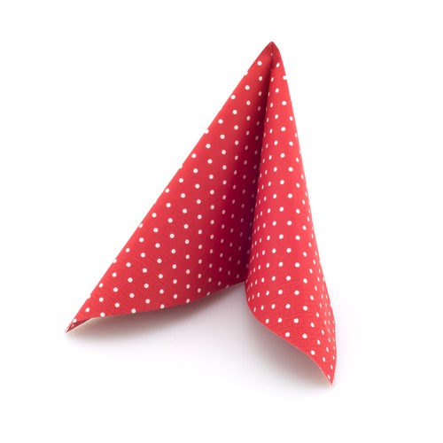 20 Servietten Mini Dots red/white - Mini-Punkte rot/weiß 33x33cm