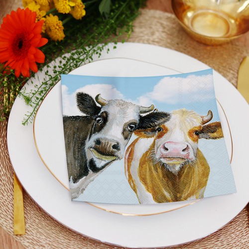 20 Servietten Alma and Bella - Neugierige Kühe 33x33cm