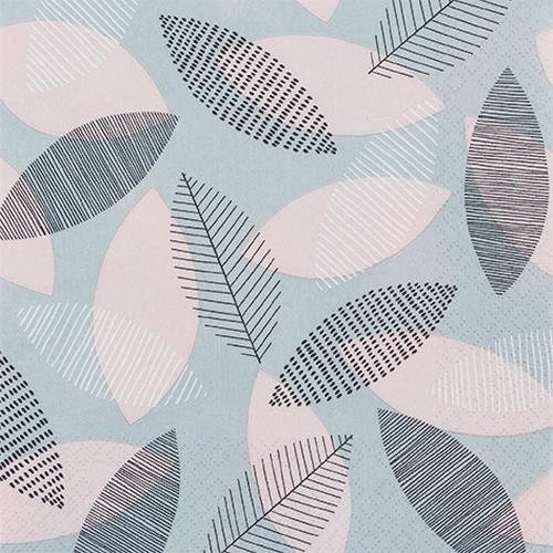 RP 20 Servietten Scattered Leaves nude - Verstreute Blätter soft 33x33cm