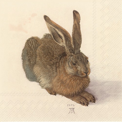 20 Servietten Dürer Hase - Dürer Hase 33x33cm
