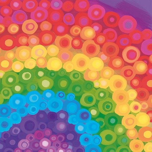 20 Servietten Aquarell Rainbow red - Regenbogen in bunten Aquarellfarben 33x33cm