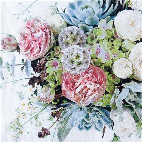 20 Servietten Flower Variety - Bunte Blumenvielfalt 33x33cm