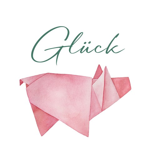 20 Servietten Glücksschwein - Glücksschwein aus Papier 33x33cm