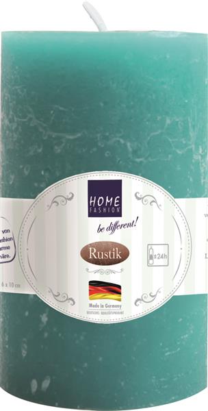 Kerze Stumpen Rustik petrol Ø 6cm, Höhe 10cm