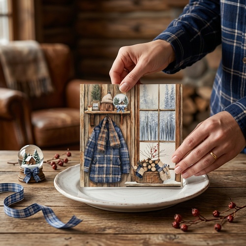 20 Servietten Winter Lodge - Drinnen in der Winterhütte 33x33cm