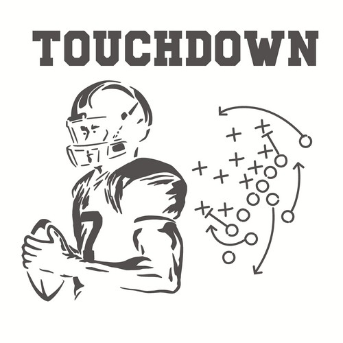 20 Servietten Touchdown - Taktik beim American Football 33x33cm