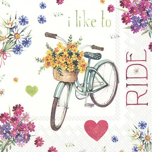 20 Servietten I love my Bike - Liebe zum Fahrrad 33x33cm