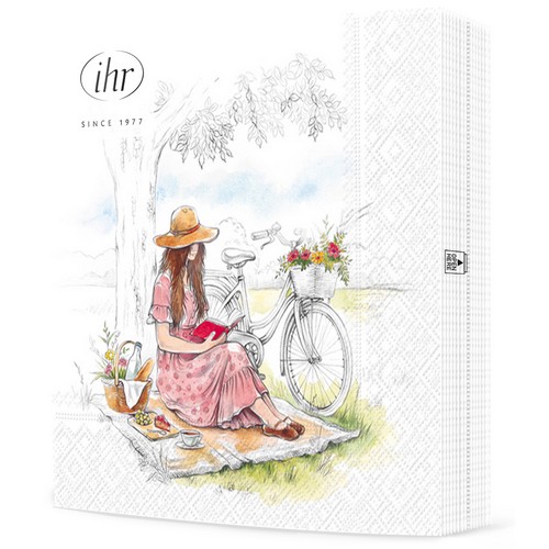 20 Servietten Picnic - Frau beim Picknick 33x33cm