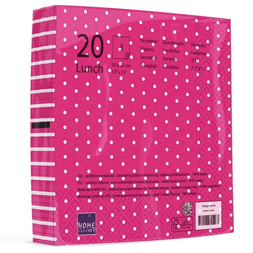 20 Servietten Mini Dots berry - Mini-Punkte berry 33x33cm