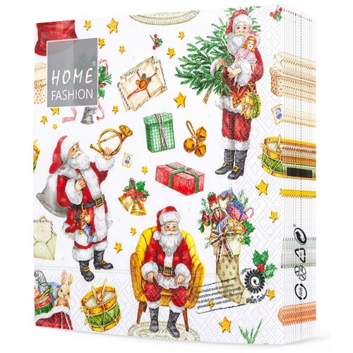 20 Servietten Nostalgia - Santa in nostalgischen Szenen 33x33cm