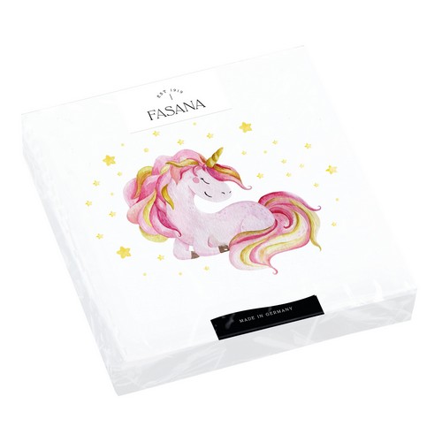20 Servietten Dreamy Unicorn - Träumendes Einhorn 33x33cm
