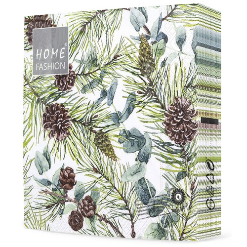 20 Servietten Eucalyptus and Pine - Eukalyptus und Zapfen 33x33cm