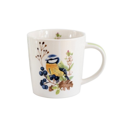 Tasse aus Porzellan Oiseau en Nature - Blaumeise an Naturgesteck 0,4L, Höhe 9,7cm