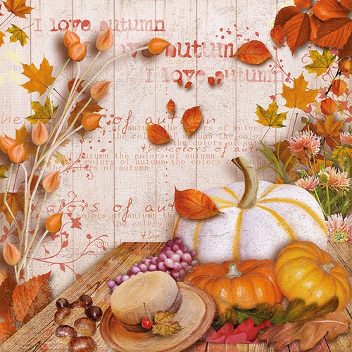 20 Servietten Colours of Autumn - Deko in herbstlichen Farben 33x33cm
