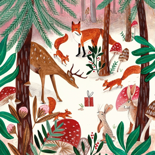 20 Servietten Lets stick together - Waldtiere finden Geschenk 33x33cm