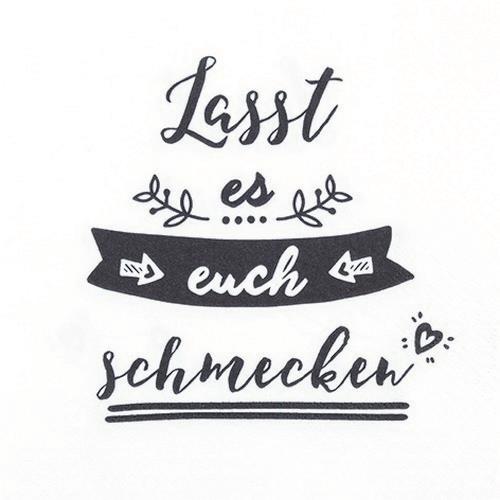20 Servietten Schmecken lassen - Lasst es euch schmecken 33x33cm