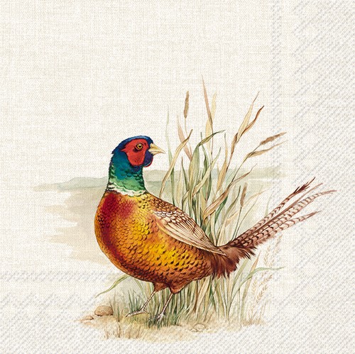 20 Servietten Hunted Pheasant - Naturausschnitt Fasan 33x33cm
