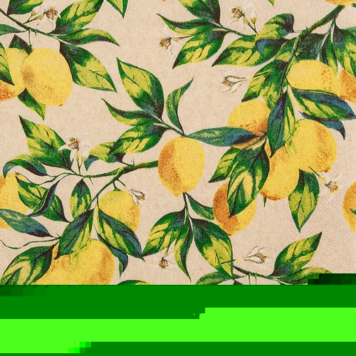 20 Servietten aus Recycling-Papier Citrus Branches eco - Zitronenzweige 33x33cm