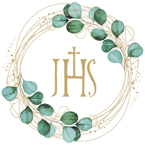 20 Servietten JHS - JHS im goldenen Kranz 33x33cm