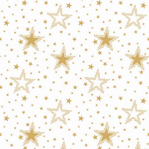 20 Servietten Night Sky gold/white - Sternenmuster gold-weiß 33x33cm